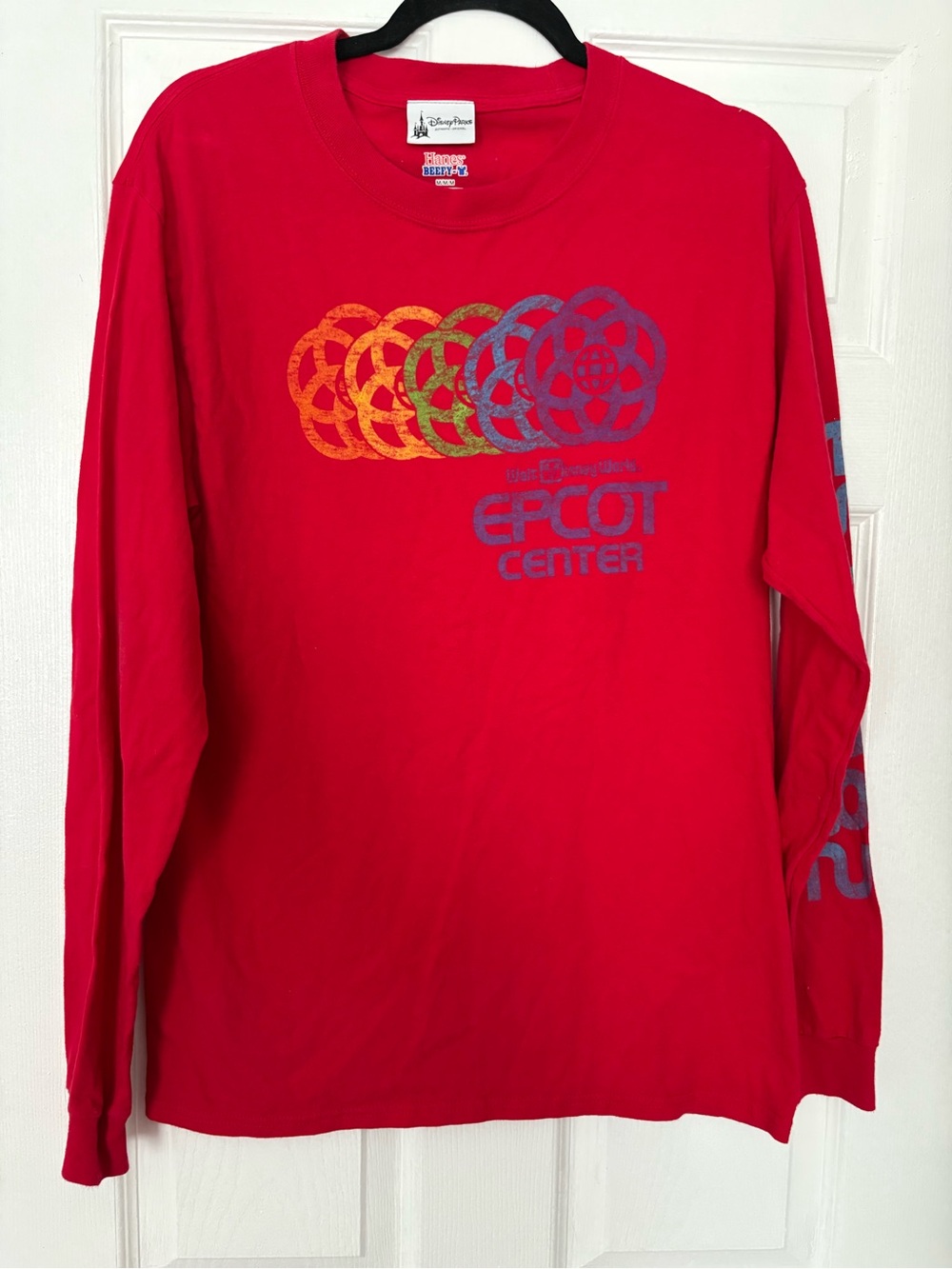 Disney Parks Epcot Center 1982 Retro Long Sleeve Shirt Red M